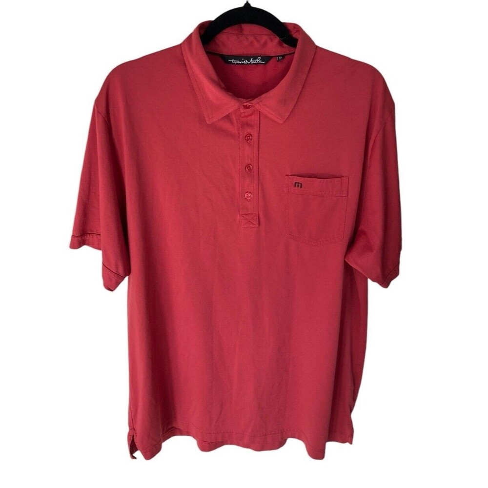 Travis Mathew Men’s Red Polo Shirt Size XL Golf Casual